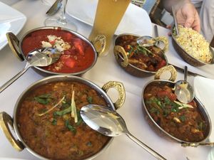 different dishes, bottom  at Hindú Kurma in Sotogrande