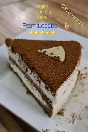 Vegan Tiramisu Cake at Locaba in Central Singapore