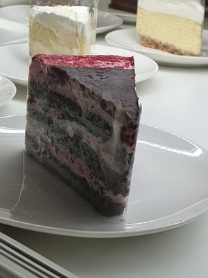Vegan dark chocolate raspberry cake ~ at Locaba in Central Singapore