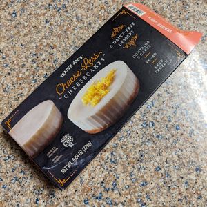 Vegan cheesecake in the frozen dessert section at Trader Joe's in Reno