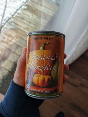Seasonal canned pumpkin is ORGANIC :) at Trader Joe's in Reno