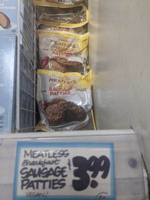 Vegan frozen breakfast sausage patties at Trader Joe's in Reno