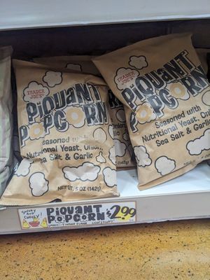 Vegan popcorn at Trader Joe's in Reno