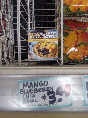 Vegan chia pudding bowl (frozen) at Trader Joe's in Reno