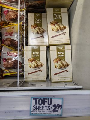 Frozen tofu sheets aka bean curd or skin at Trader Joe's in Reno