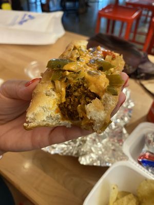 Sicilian dog had the best kind of tastes! at Deep Sea Vegan in Nashville