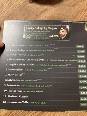 menu  at KÖNIG KEBAP BY DOGAN in Langen