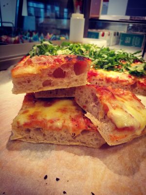 Sourdough pizza at Orðakaffi in Akureyri