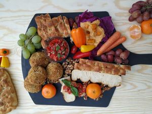 "Antipasti" platter to take away at Orðakaffi in Akureyri