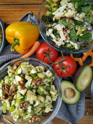 Apple salad and veggie salad at Orðakaffi in Akureyri