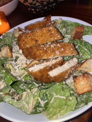 Caesar salad w cutlet  at Monster Vegan in Philadelphia