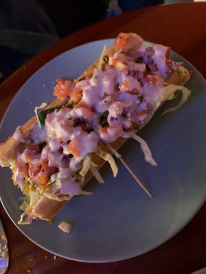 Gyro hoagie on special. This gives me cart food vibes in a good way at Monster Vegan in Philadelphia