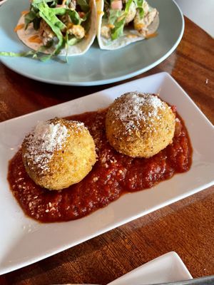 Fried mac and cheese balls  at Monster Vegan in Philadelphia