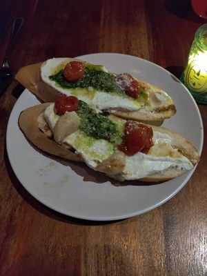 Bruschetta (highly recommend) at Monster Vegan in Philadelphia