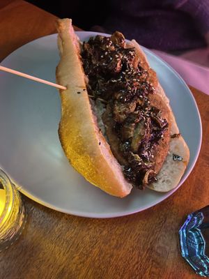 General Tso’s sandwich  at Monster Vegan in Philadelphia