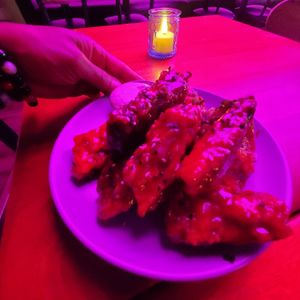 Crispy Seitan, black sesame seeds with wasabi at Monster Vegan in Philadelphia