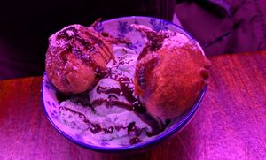 Mint Oreo beignet sundae at Monster Vegan in Philadelphia