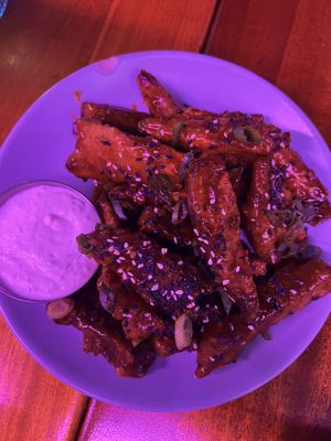 Korean BBQ wings   at Monster Vegan in Philadelphia