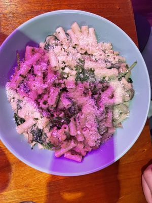 Pasta dish with gluten free pastaa  at Monster Vegan in Philadelphia