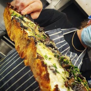 Crispy at Four Side Vegan Pizza in Manchester