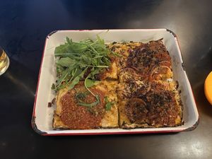 Pepperoni and classic margarita   at Four Side Vegan Pizza in Manchester