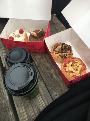 Vegan Peanut Butter Donut and Peanut Butter filled crossnut  at Royal Donuts in Augsburg