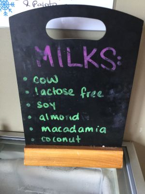 Milks at The Olive Cafe in Norfolk Island