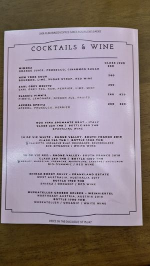 Cocktails and wine at Carrots The Vegan Kitchen in Bangkok