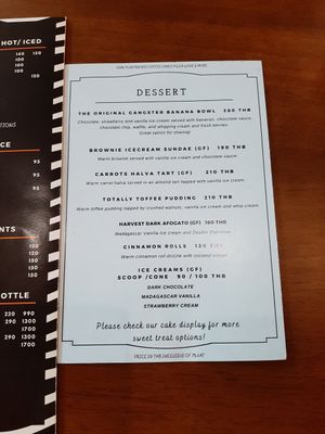 Menu at Carrots The Vegan Kitchen in Bangkok