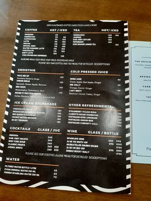 Menu at Carrots The Vegan Kitchen in Bangkok