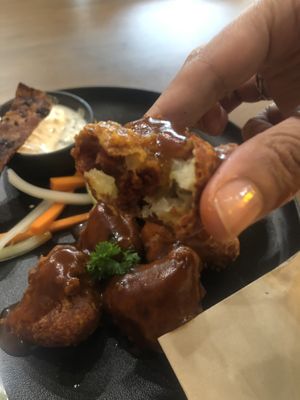 Cauliflower wings with chili sauce  at Carrots The Vegan Kitchen in Bangkok