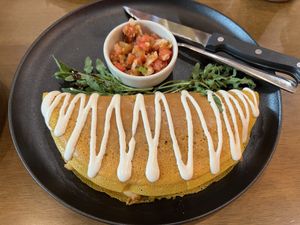 Chickpea omelette   at Carrots The Vegan Kitchen in Bangkok