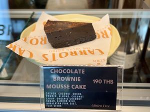 Chocolate brownie mousse cake  at Carrots The Vegan Kitchen in Bangkok