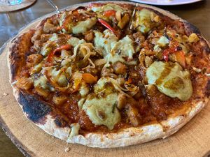 Masala pizza  at Carrots The Vegan Kitchen in Bangkok