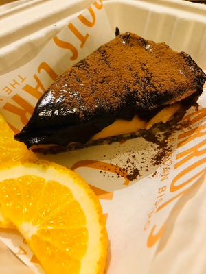 Chocolate & orange cheesecake (so good!) at Carrots The Vegan Kitchen in Bangkok