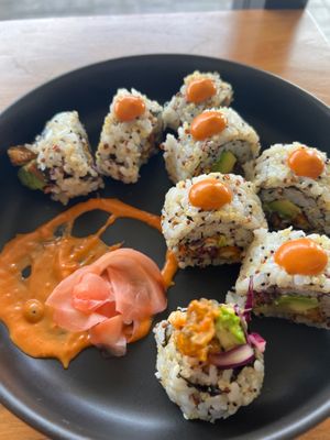 Sushi rolls  at Carrots The Vegan Kitchen in Bangkok