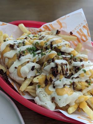 Four Cheese Bacon Loaded fries 🍟 vegan at Carrots The Vegan Kitchen in Bangkok