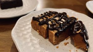 Chocolate fudge with gold   at Carrots The Vegan Kitchen in Bangkok