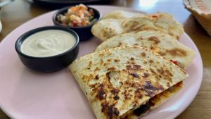 Quesadilla with fillings   at Carrots The Vegan Kitchen in Bangkok