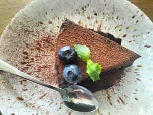 Chocolate brownie at Carrots The Vegan Kitchen in Bangkok