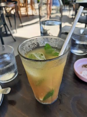 Tepache - fermented pineapple beverage at Guyala Cafe in Cairns