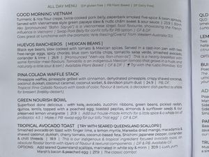 All Day Menu Page 1 at Guyala Cafe in Cairns