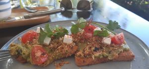Arvo on GF toast gets a twist with coconut at Guyala Cafe in Cairns