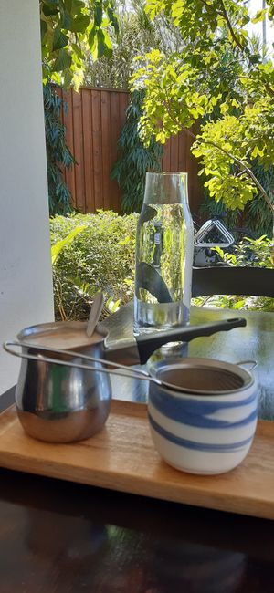 Chai on soymilk with real spices not powder at Guyala Cafe in Cairns