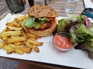 Gäia burger at Chez Gaïa in Chambery
