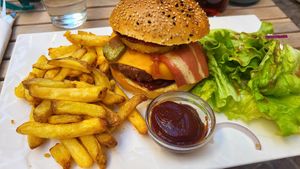 Burger at Chez Gaïa in Chambery