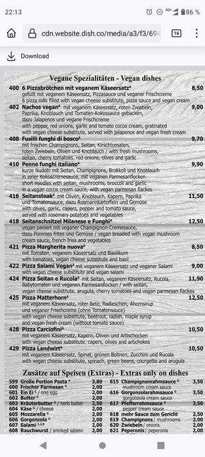 Karte Stand 01.05.2024 at Rusticana in Berlin