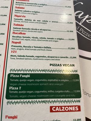 The two vegan pizzas   at Napoli in Lisbon