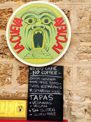 La Cueva De Plocia Sign at La Cueva  De Plocia in Cadiz