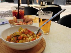 Vegan Couscous bowl at La Cueva  De Plocia in Cadiz